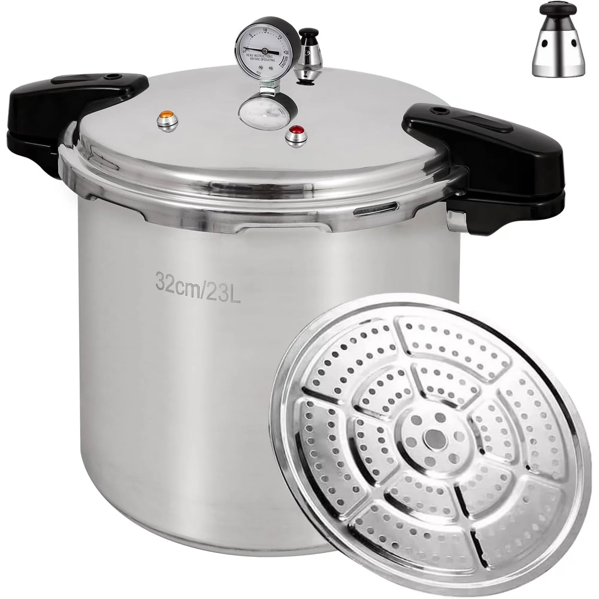 UNIFULL 24 Quart/23 Liter Pressure Cooker,Pressure Canner with Pressure Gauge,Pressure Relief Valve - 15 PSI,and Sealing Ring