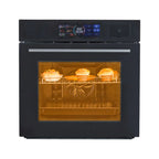 24" Built-in Electric Ovens with 70L Capacity, 3000W Single Wall Oven with View Window, Steam & Grill Oven 2 in 1, 8 Cooking Functions & 108 Automatic Recipes, 3D Surround Heating, LED Screen