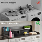S-HOME Large Space 2-Tier Washer and Dryer Countertop with 2.75 Inch H Guard, 54 Inch W x 27.5 Inch D Topper for Laundry Room