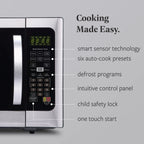 Farberware Professional 1.2 Cu. Ft. 1000-Watt Microwave Oven with Sensor Cooking, Stainless Steel/Black Body Wrap
