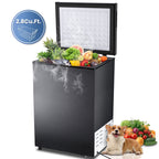 KNDKO 2.8cu.ft Chest Freezer, Freestanding Top Open Door Compact Freezer with Removable Basket, Adjustable 7 Thermostat and Bottom Defrost Water Drain for Apartment/Home, White