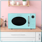 Nostalgia Retro Microwave Oven - 1.1 Cu Ft & 1000-Watt Countertop Size with Glass Turntable, Child Safety Lock, 8 Auto-Cook Programs & Digital Clock - Black