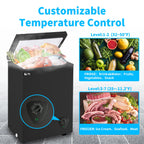 3.5 Cubic Chest Freezer, Compact Deep Freezer with Top Open Door and Removable Storage Basket, 7 Gears Temperature Control, Energy Saving, for Office Dorm or Apartment