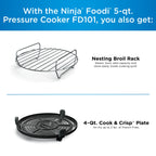 Ninja Foodi 10-in-1 5 Qt Pressure Cooker, Steamer, Bake, Broil, Dehydrate, Air Fryer, Non-Stick, FD101 Stainless Steel