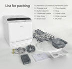 Hermitlux Portable Countertop Dishwasher, 5 Washing Programs, 5L Built-in Water Tank and Air-Dry Function, HMX-DW03