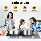 Peakora Electric Cooktop, Built-in Cooktop 3000W, Electric Stove Top with 4 Electric Burners, 9 Heating Level, Kid Safety Lock, Sensor Touch Control, 110V