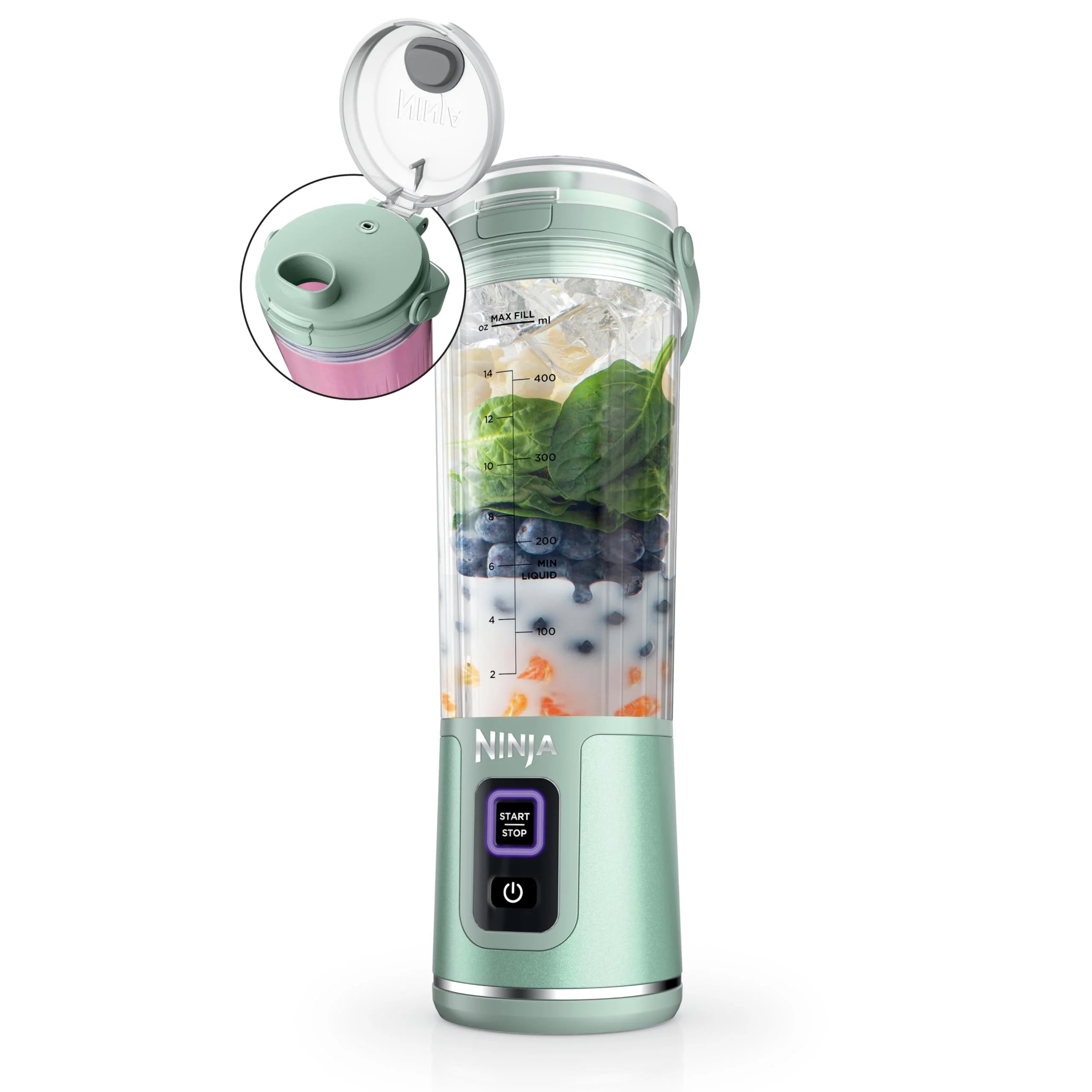 Ninja Blast Portable Blender, Cordless, 18oz. Vessel, Personal Blender for Shakes & Smoothies, BPA Free, Leakproof Lid & Sip Spout, USB-C Rechargeable, Dishwasher Safe Parts, Metallic Purple,