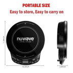 Nuwave Portable Induction Cooktop Flex, 10.25-inch Shatter-Proof Ceramic Glass and Large 6.5-inch Heating Coil, 3 Wattage Settings 600, 900 & 1300 Watts, Hot