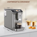 Espresso Machine,Fully Automatic Espresso Machine with Automatic Milk Frother,7 Coffee Varieties,20-Bar,Built-in Grinder,Intuitive Touch Display,1.5-L Water Tank