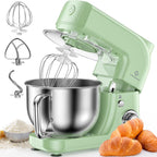 LINKChef Stand Mixer, 5.3QT 800W 6+P Speeds with Whisk, Dough Hook and Beater (White)