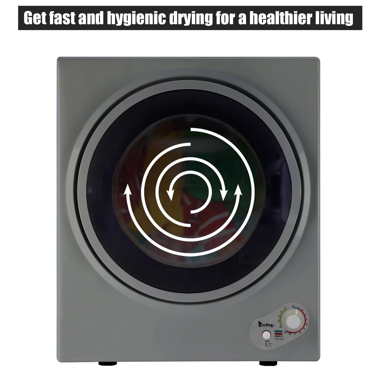 Ktaxon 1.6 cu. ft. Electric Tumble Compact Cloth Dryer Stainless Steel Wall Mounted, White