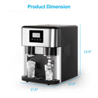 TABU 40Lbs/24H Countertop Ice Maker Machine,3 in 1 Ice Maker with Water Dispenser,Crushed Ice,Black