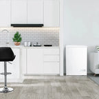 KNDKO 3.5cu.ft Compact Chest Freezer, Mini Freezer with Adjustable Temperature, 2 Removable Baskets, Top Open Door, Energy Saving, Black
