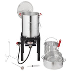 Masterbuilt 30QT Aluminum Turkey Deep Fryer Kit with High-Pressure Burner for Outdoor Use, Includes Poultry Rack and Thermometer