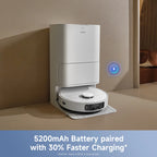 Mova E40 Ultra Robot Vacuum and Mop with Cleaning Solution, 19,000Pa Suction, Extenable & Liftable Mop, All-in-One Station, Auto-Empty, Auto Washing & Hot Air Drying, 360��Obstacle Avoidance