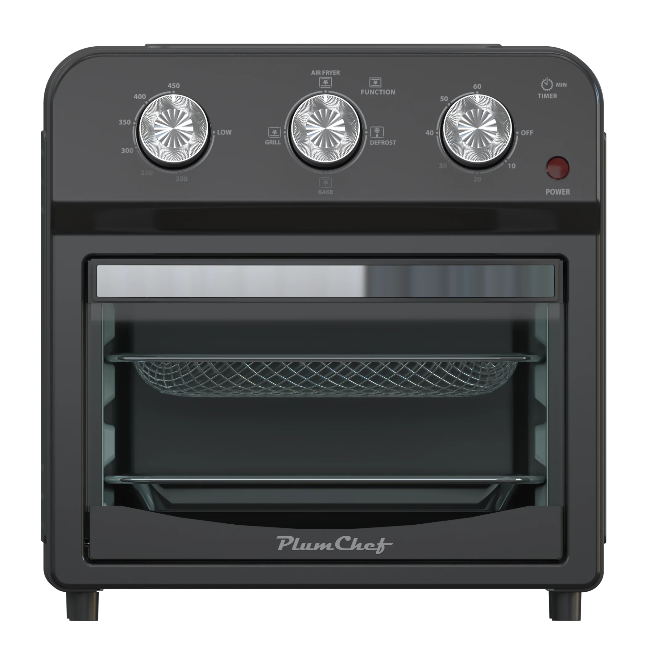 12.5 Quart Air Fryer Convection Toaster Oven, 1500W, 4 Cooking Modes, 7-in-1 Multifunction with Roast, Bake, Grill, Broil, Toast, Dehydrate, Defrost, Stainless Steel, Black