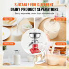 KFFKFF Milk Cream Centrifugal Separator Electric Cream Separator 100L/H 100-240V