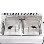 12L 3.17Gal Dual Tank Gas Fryer 430SS Commercial Deep Fryer