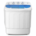 Compact Twin Tub with Built-in Drain Pump XPB46-RS4 15Lbs Semi-automatic Twin Tube Washing Machine US Standard White & Blue