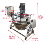 Jacketed Kettle Commercial Electric Cooking Pot Stirring Scraping Edge Three-Phase Tilting Soup Chili Sauce Beverage Jam Porridge 13.2 Gal 220V