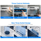 Sunmaki 36 inch Range Hood Under Cabinet 750CFM CFM with 4-Speed Gesture Sensing & Touch Control, Stainless Steel Kitchen Stove Vent Hoods with 2 LED Lights, Time Setting