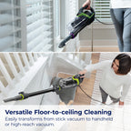 BISSELL Pet Hair Eraser Slim Corded Stick Vacuum, Carpet, Area Rugs, Hard Floor, Upholstery, Lightweight, Swivel Steering, Tangle-Free Brish Roll, 3875, Black