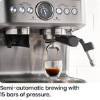 Chefman Crema Supreme Espresso Machine with Conical Burr Grinder and Steam Wand a?? Stainless Steel, New