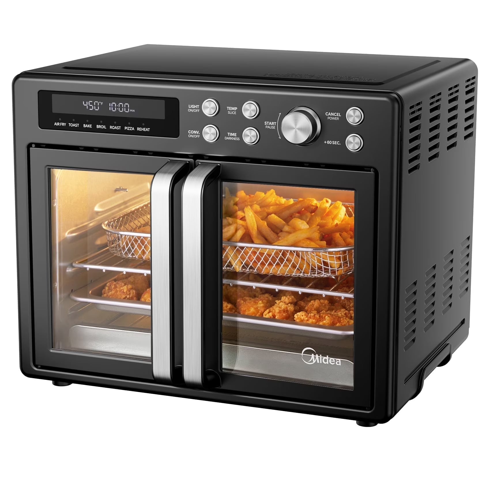 Midea Flexify French Door Air Fryer, Pizza Oven and Toaster Oven, Stainless Steel, New