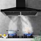 24 inch Wall Mounted Range Hood Kitchen Stove Vent Hood 450 CFM 3-Speed Fan