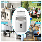 WAA Ice Maker with 1.5L Detachable Water Tank,33Lbs/24H Cube Ice,Timing Function,Self-Cleaning,Grey