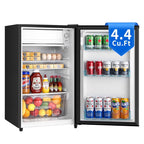 Kcpolre 3.1 Cu.Ft Mini Fridge with Freezer, Adjustable Thermostat, Removable Glass Shelves & Fruit Basket for Dorm Room, Office, Bedroom, Pink