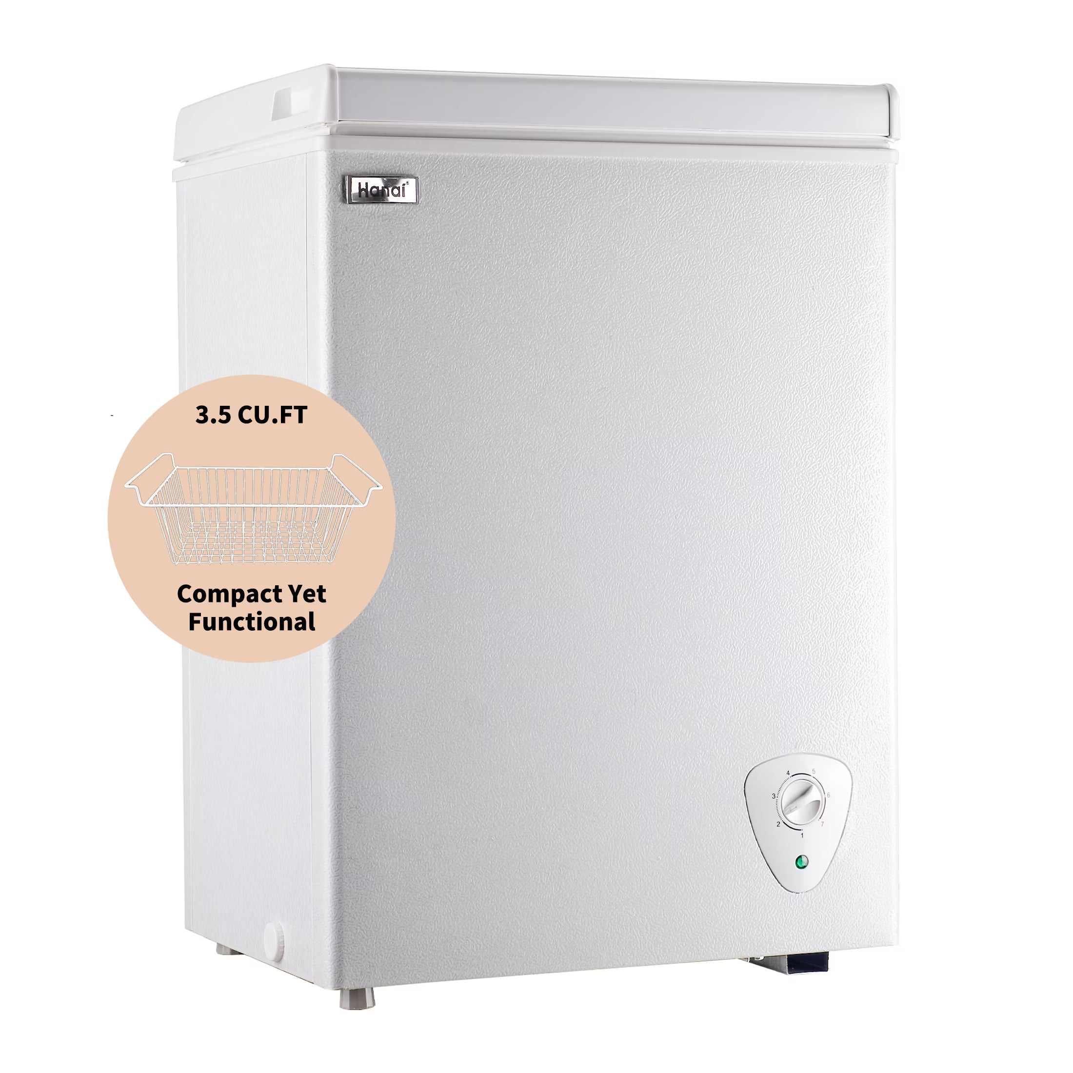 WANAI Chest Freezer 3.5 Cu.ft, Deep Freezer with Top Open Door ,White