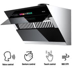 BRANO 30 inch Range Hood Stainless Steel Kitchen Hood, 900CFM, Voice/Gesture Sensing, Touch Control, Side-Draft Design