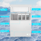 KNDKO 7.0 cu.ft. Chest Freezer with Adjustable Temperature, Free Standing Top Open Door Compact Freezer with Removable Basket for Kitchen/Home/Bar/Garage/Office