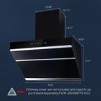 Joeaonz 30-Inch Wall Mount Range Hood, Stainless Steel, 3-Speed Exhaust with Baffle Filter