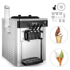 SIHAO 1200W Commercial Ice Cream Machine Countertop 18L/H Soft Serve Ice Cream Maker with LED Display