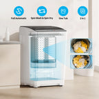 TABU Washer and Dryer Set, 19LBS Fully Automatic Washing Machine & 8.8LBS Clothes Dryer (White&White)