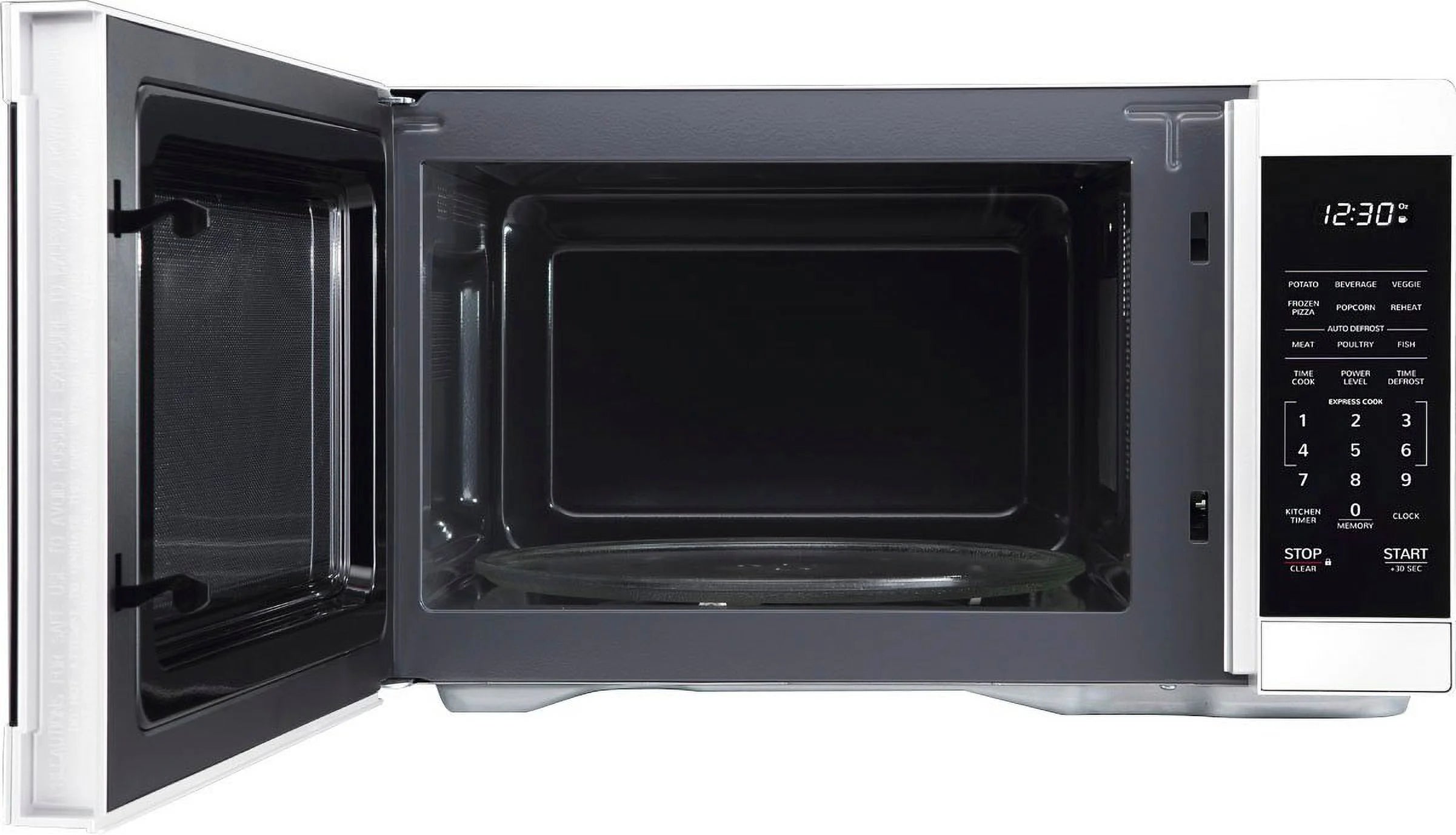 1.1 cu ft Countertop Microwave with 1000 watts and Auto Cook Features - White