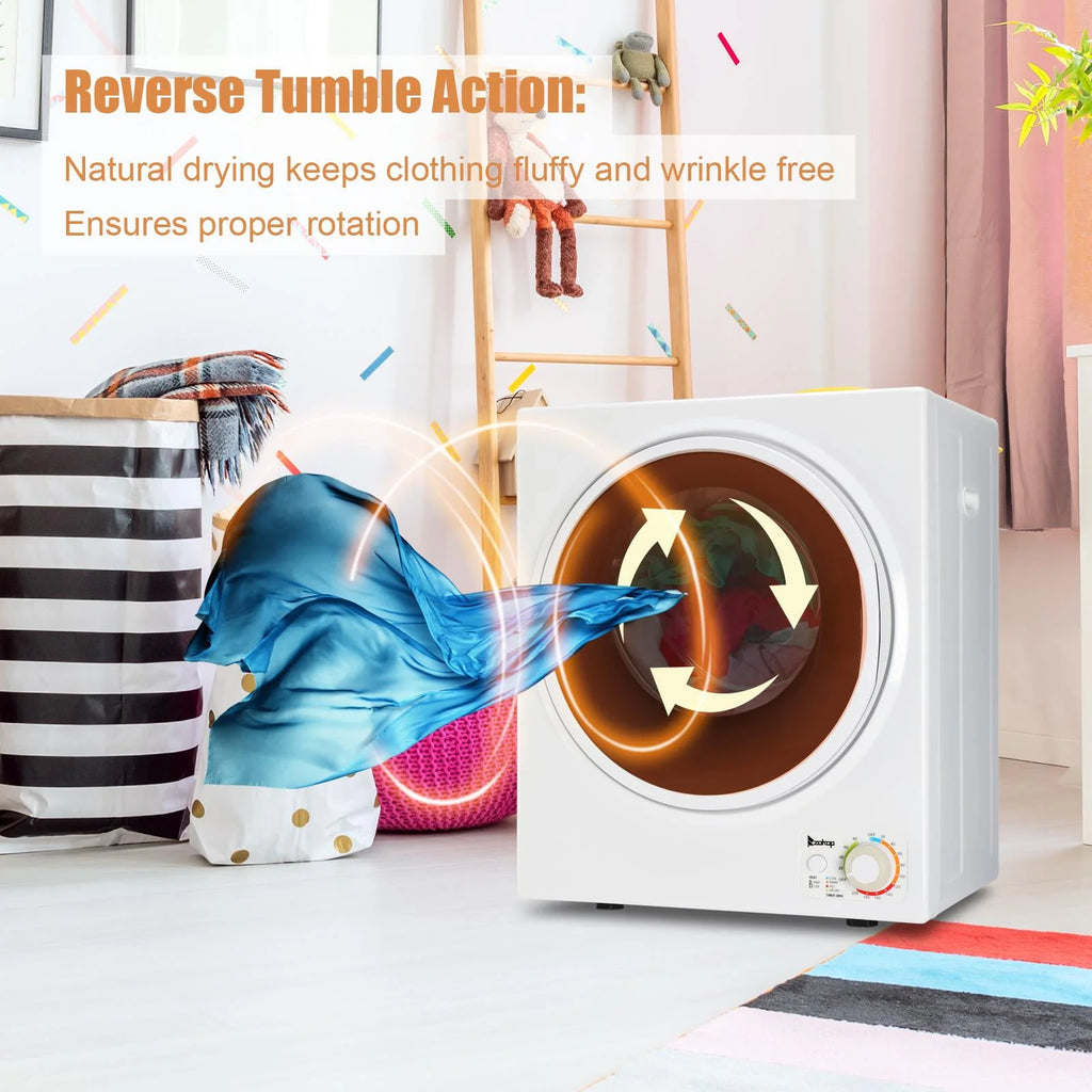 Zimtown 1.6 cu ft 110 V White Electric Compact Clothes Dryer
