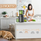 YPONE Cold Press Juicer, Masticating Juicer with 5.4" Wide Feed Chute, 350w Slow Juicer Machines Fit Whole Vegetables and Fruits,Juice Extractor Machine with High Juice Yield, Easy to Clean(Black)