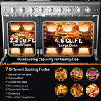 Spaco 48 Inches Freestanding Natural Gas Range with 7 Burners Cooktop, Gas Cooktop for Kitchen, Stainless Steel