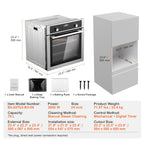 KFFKFF Single Wall Oven, 24" Electric Oven for Built-in Installation, Offers 9 Cooking Modes, 2.68 Cu.Ft Capacity, Includes Timer, 2800W Power, Comes with Baking Rack and Tray, Ideal for Any Kitchen