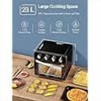 A/C 10-in-1 Air Fryer Oven, 24 Qt Convection Toaster Oven with Rotisserie & Dehydrator, 1700W Oil-Free Cooking, Includes 6 Accessories & 75 Recipes, Black