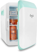 Cooluli Classic Turquoise 10 Liter Compact Portable Cooler Warmer Mini Fridge for Bedroom, Office, Dorm, Car - Great for Skincare & Cosmetics (110-240V/12V)
