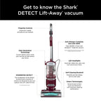 Shark Detect Lift-Away ADV Corded Upright Vacuum with PowerFins Detect, Self-Cleaning Brushroll & Odor Neutralizer Technology, LA492, Burgundy