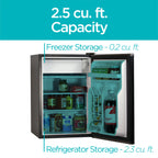 BLACK+DECKER 2.5 Cubic Foot Energy Star Refrigerator with Freezer, Black