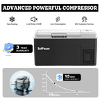 Setpower FC15 12V Portable Refrigerator with AC Adapter, 15.8 Quart Car Freezer Fridge for Camping, Fast Cooling, -4a??-68a??, 3-Year Warranty, Car, RV, Truck, Home and Outdoor Use, DC & AC, Green