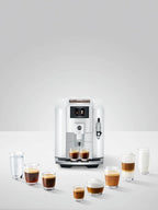 Jura E8 Automatic Espresso Machine (White) with Smart Filter Cartridge, and Glass Milk Container