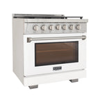 Professional 36-in Natural Gas Range in White with True Simmer Burners