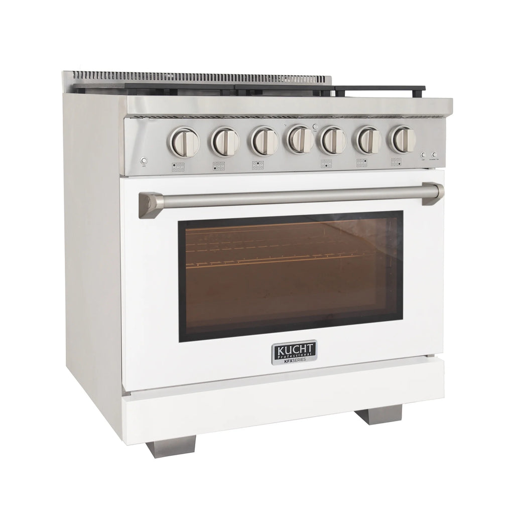 Professional 36-in Propane Gas Range in White with True Simmer Burners